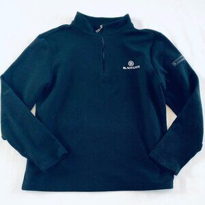 Black Cats Italy vintage 1/4 zip black pullover Women's Small Medium logo casual